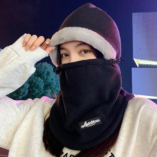 【冬季保暖雷锋帽子护耳】加绒加厚防寒面罩 围脖滑雪一体骑车防风骑行 商品图13