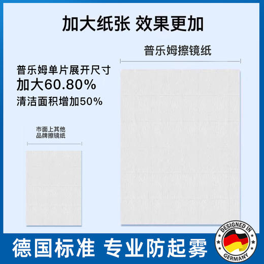 德国普乐姆一次性无痕防雾擦镜纸40片/盒 商品图3