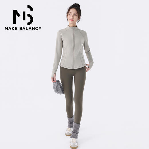 Makebalancy/慕柏郦保暖秋冬休闲长袖立领运动外套显瘦女10007 商品图6