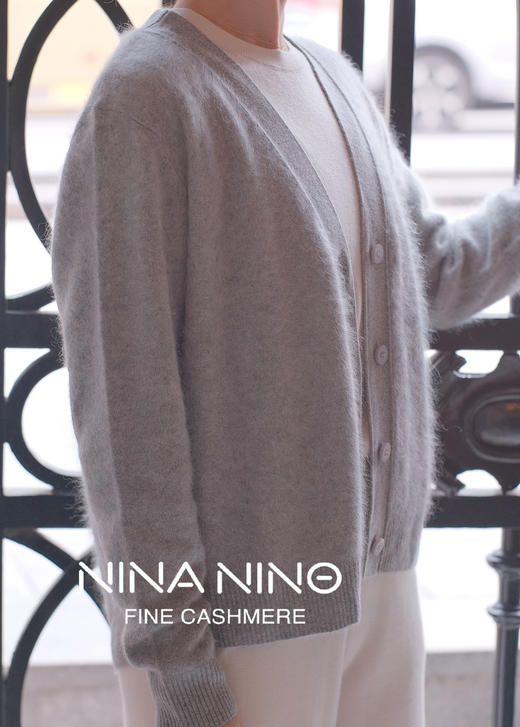 云柔开衫 羊绒开衫女款 灰色 白色 商品图3