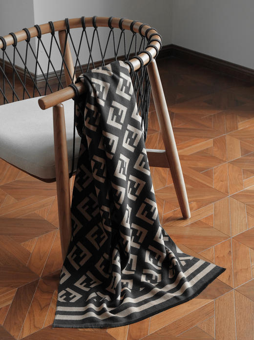 WJ12-芬迪 FF图案印花 羊绒围巾 男女同款情侣款（QZ*MM） 商品图7