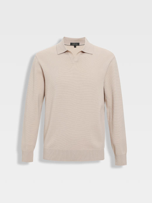 callisto糯米白羊绒混纺燕子领毛衣 商品图0