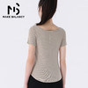 慕柏郦女短袖T恤修身女运动螺纹短款抗皱圆领1972 商品缩略图1