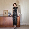 韩国绒长款修身显瘦加绒加厚旗袍F9403 商品缩略图0