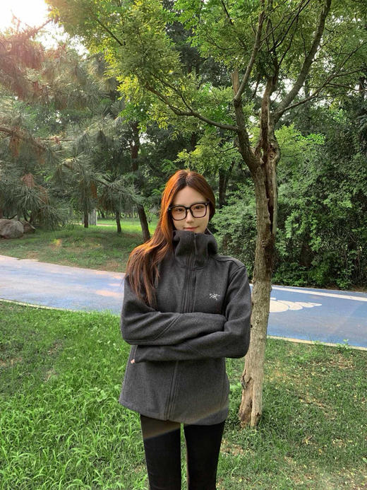 袅家功能性科技面料45%羊绒轻质防磨刺绣连帽拉链软壳卫衣帽衫 商品图3