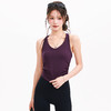【限时秒】YOGACODE【火树银花系列】瑜伽服背心上衣女带胸垫免穿内衣腰部抽褶紧身显瘦运动背心DWB116009 商品缩略图3