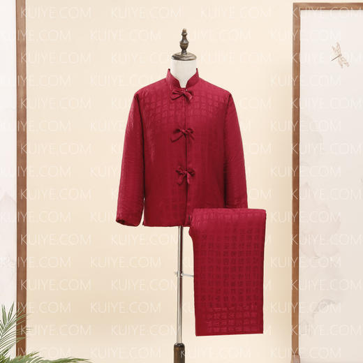 【福天华】高品质寿衣女棉套“百福图”（紫红）百年工艺传统寿服 商品图1