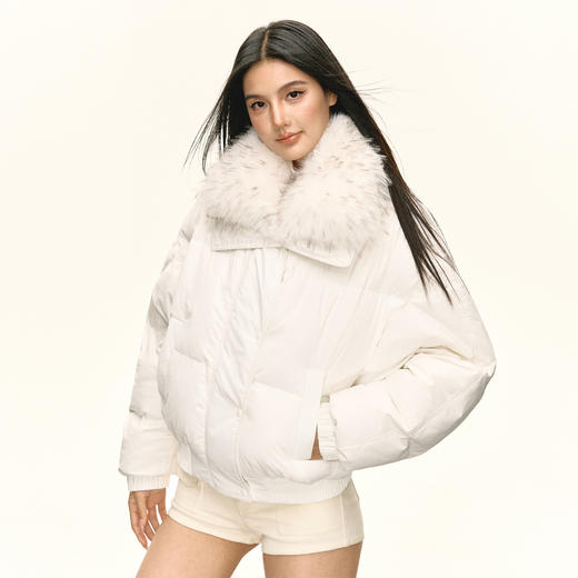 Ariseism 美式复古大毛领羽绒服女冬季新款保暖外套 商品图2