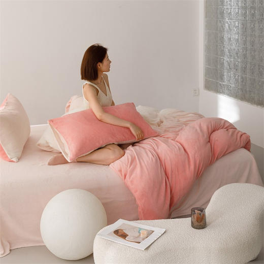 【渐变浪漫双面牛奶绒四件套】降温 警告!高克重加厚!!绒套件的颜值巅峰了!暖糯的牛奶绒治愈冰凉的冬季~0静电, 商品图6