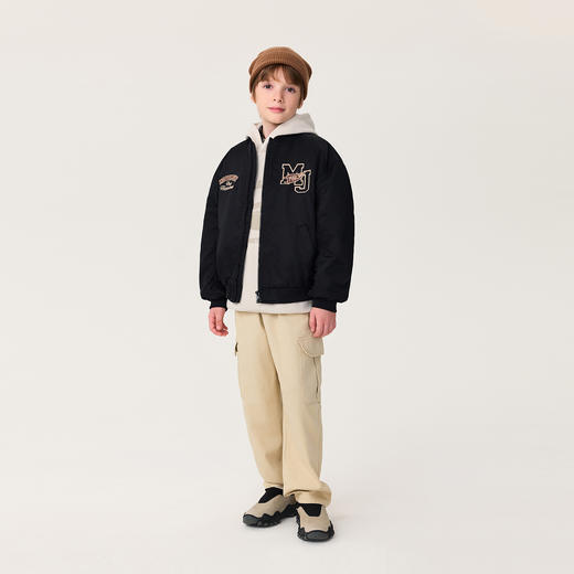 马克珍妮男童复古赛车夹棉棒球服外套2025年秋冬新款551252 商品图3