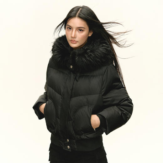 Ariseism 美式复古连帽短款羽绒服女冬季新款保暖外套 商品图3