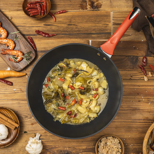 神田臻钛系列钛合金红钛不粘炒锅 32cm-S 商品图4