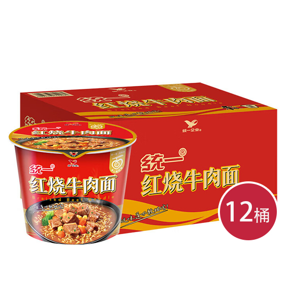 统一红烧牛肉桶面103g*12桶（6925303714086）