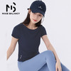 慕柏郦女短袖T恤修身女运动螺纹短款抗皱圆领1972 商品缩略图2