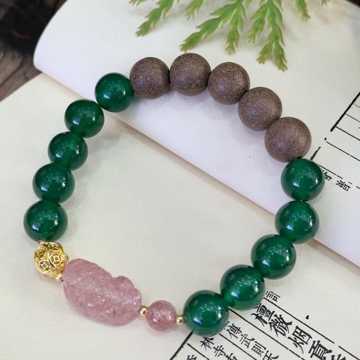 【碧青貔貅药香手串】天然草本香气 提神醒脑 新中式文创手饰男女款 商品图0