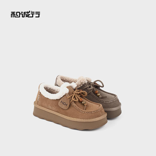 和诚行2025秋冬新款加绒加厚保暖棉鞋厚底绒里勃肯单鞋女雪地靴0470205 商品图4