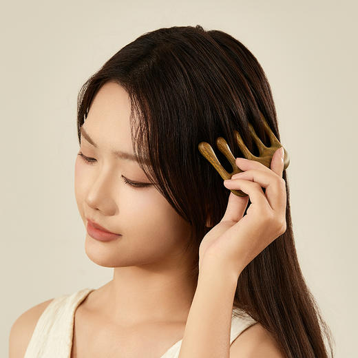 初心| 指扣经络梳绿檀 商品图2