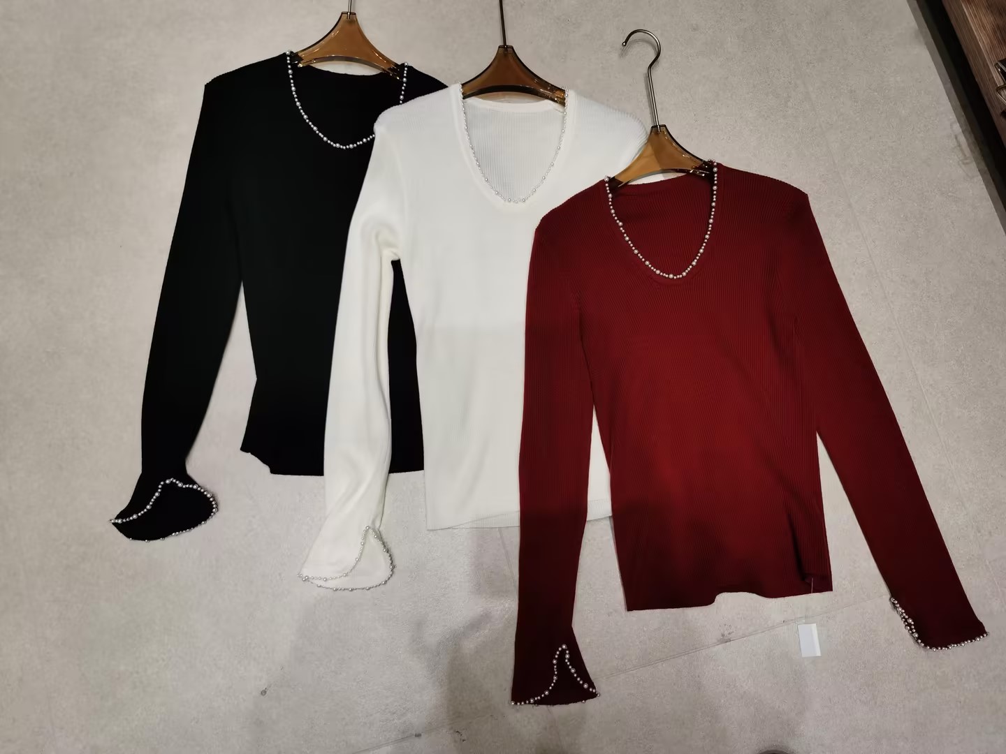 【门店同款】ENJOY秋季法式珍珠边毛织衫 159216680