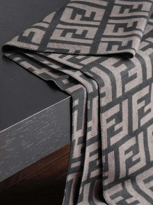 WJ13-芬迪 FF图案印花 羊绒围巾 男女同款情侣款（QZ*MM） 商品图6
