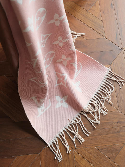 WJ05-驴家 提花织纹流苏饰边 绒线围巾 男女同款情侣款 粉色（QZ*MM） 商品图10
