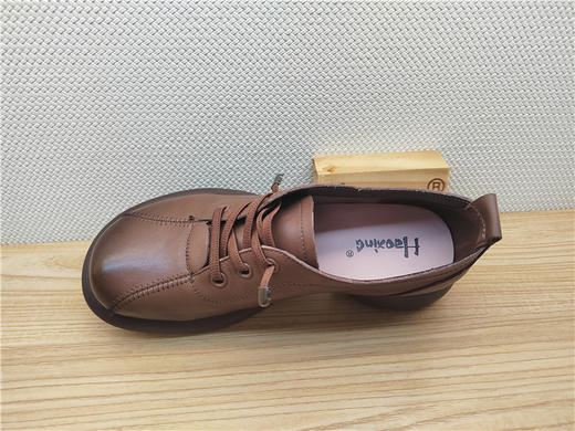 2023豪行秋冬新款23320197真皮复古休闲低跟女鞋单鞋皮鞋 商品图2