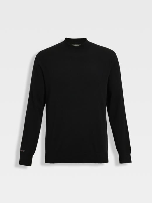 callisto黑色羊毛混纺中领毛衣 商品图0