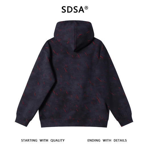 WY1238SDSA男士秋冬新款痞帅男装韩版简约扎染撞色割破抽绳连帽卫衣百搭 商品图5