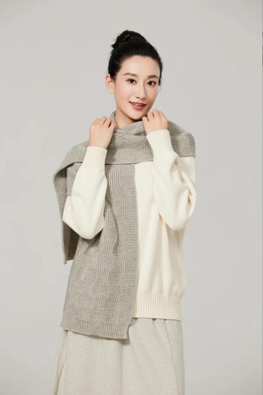 有机棉 针织围巾(灰色-50灰) 保暖舒适 素道有机棉灰色长款冬季围巾 针织男女同款 SBUI0021[漳州仓] 商品图4