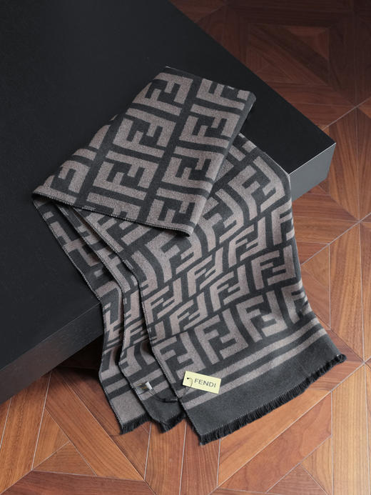 WJ13-芬迪 FF图案印花 羊绒围巾 男女同款情侣款（QZ*MM） 商品图1