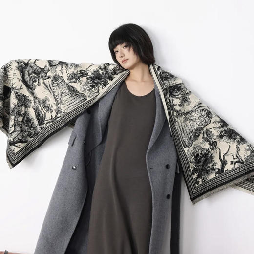 C&C 明星款轻奢感羊毛/羊羔绒围巾 超大尺寸 两面可戴 保暖舒适 礼盒包装多款可选 商品图12