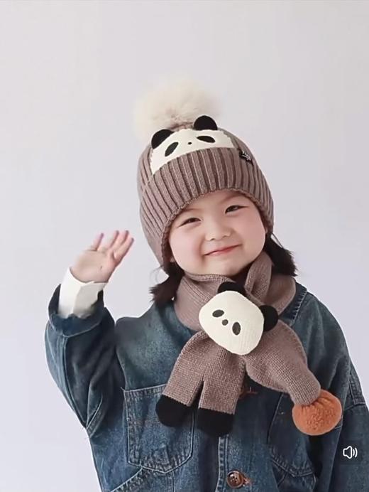 儿童帽子套装卡通秋冬款护耳针织帽保暖可爱毛线帽男女童宝宝帽子 商品图1
