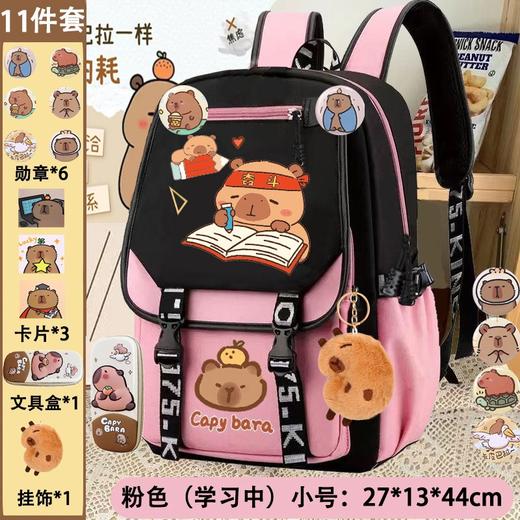 【孩子热爱款！全套更炫酷！】卡皮巴拉书包 一二三到六年级男女生轻便卡通儿童书包 大容量双肩包 商品图12