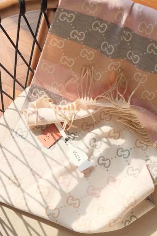 WJ24- 条纹包边Gucci羊绒围巾（QZ*MM） 商品图5