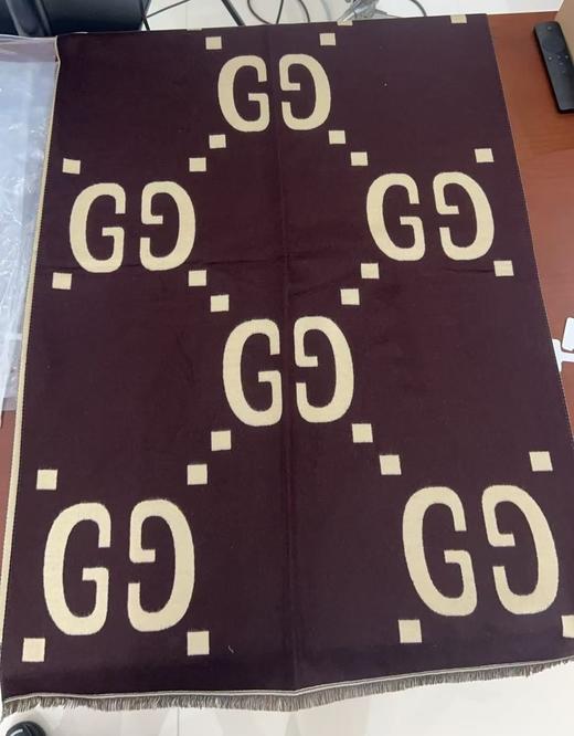 WJ09-古驰 双G双面提花 羊毛真丝 绒线围巾 男女同款情侣款 （QZ*MM） 商品图4