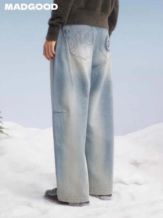 马得工地/MDGDKZ14086/不规则马骝弯刀牛仔裤 商品图2