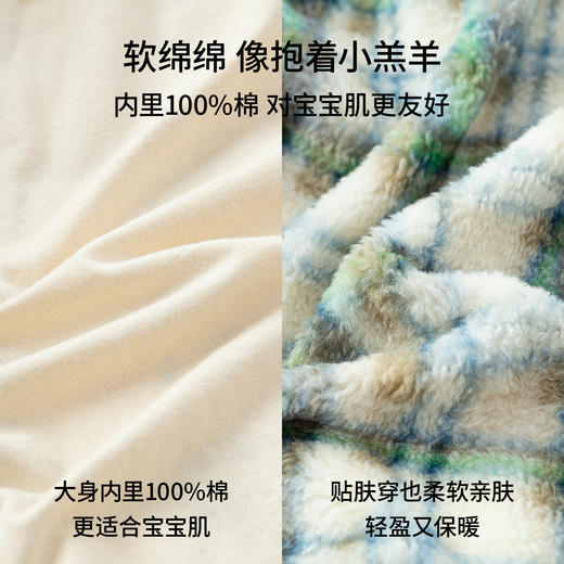 【宝宝服饰】嫚熙婴儿连体衣羊羔绒连帽宝宝连身衣秋冬加厚保暖外出爬服哈衣 商品图2