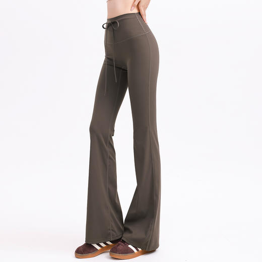 跃牌【禅语梵心】高腰收腹运动喇叭裤无痕防卷边抽绳长裤女跑步显瘦健身裤瑜伽裤CK3460 商品图1