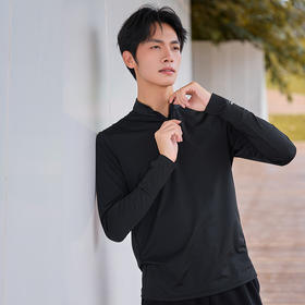 多威圆领衫男新款半开领上衣专业速干弹力运动装2352104