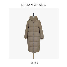 定制—静奢风—暖调廓形—知暖绒雅—高定长款拉链连帽羽绒服 2516001