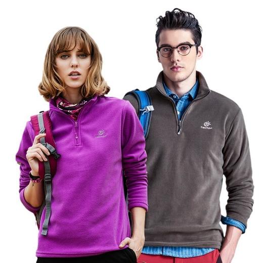 Tectop探拓户外抓绒衣女款立领加厚摇粒绒打底衫女情侣款抓绒衣男 商品图4