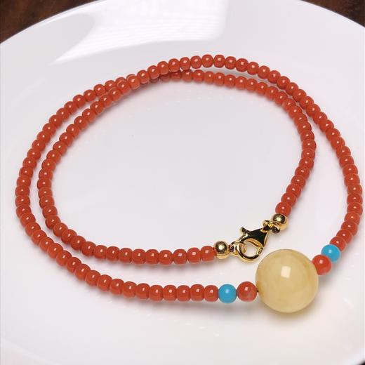 上新！蜜蜡、南红、松石、银锁骨坠（有证书）饰品美物 商品图0