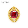 GAONAS  时尚贵气豪横臻奢金色红戒指11685JR 商品缩略图0