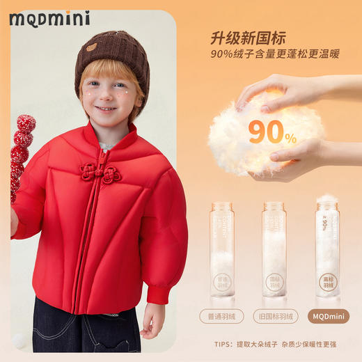 【90-140】【MQDmini】男女童大红国风羽绒服 商品图3