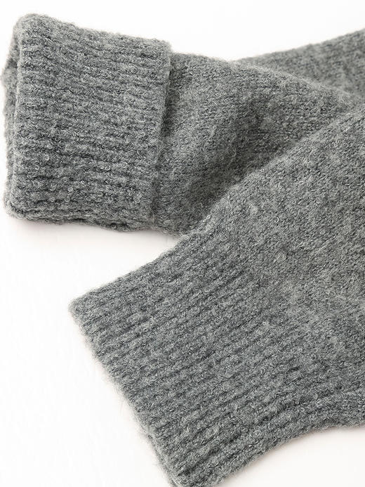 灰色趣味樱桃兔子提花毛衣 圆领宽松落肩上衣 秋冬减龄显瘦慵懒风针织衫 商品图4