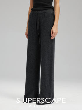 素舶 100美利奴羊毛御寒显瘦神裤休闲百搭抽绳直筒长裤