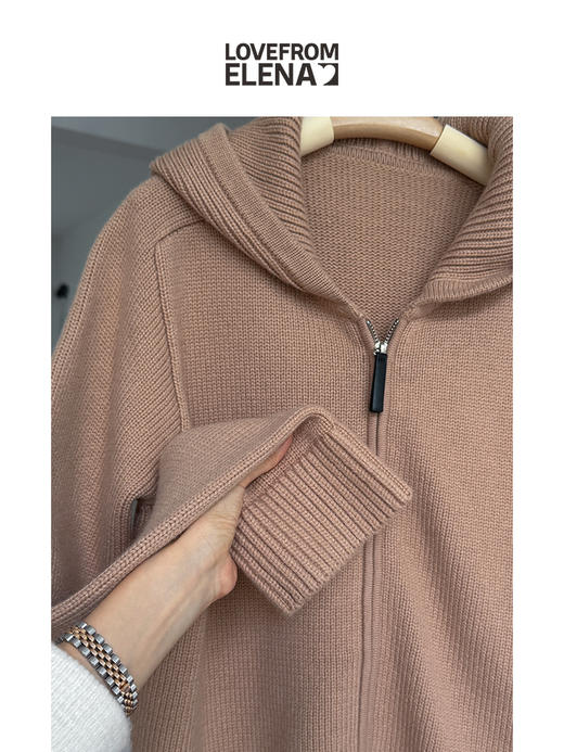 美牌KHAITE代工 羊毛混纺 重磅针织连帽衫 商品图6