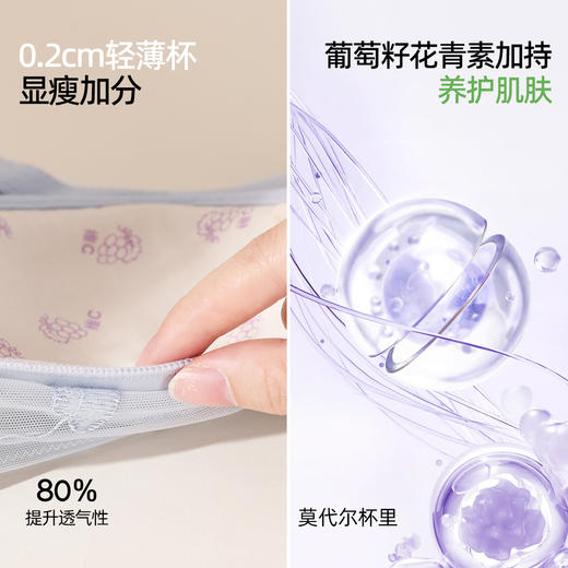 【商场同款】熳洁儿 大胸显小轻塑调整文胸薄杯高级刺绣蕾丝CD杯24201305 商品图1