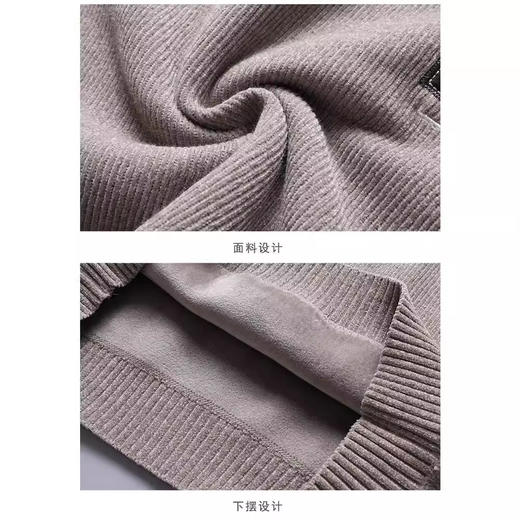 男士毛衣秋冬新款雪尼尔保暖加绒内衣线衣圆领打底针织衫男复古长袖体恤衫 商品图3