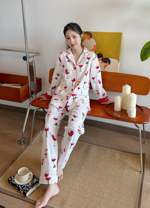 P.J.Sawage秋冬双面磨毛保暖睡衣套装女 轻柔棉质月子服家居服pjs 商品图6