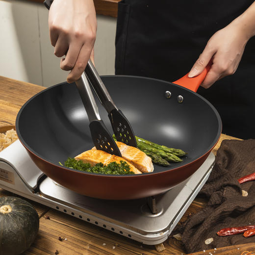神田臻钛系列钛合金红钛不粘炒锅 32cm-S 商品图6